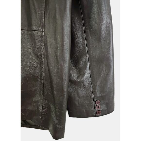 Vintage L. A. Leather California ~Men's Size 46Tall~Brown Soft Mid Length Jacket - Picture 11 of 11